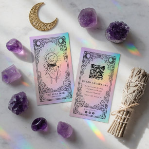 Vintage Mystische Himmels-Tarotkartenleserin Visitenkarte
