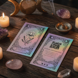 Vintage Mystische Himmlische Lotus Wellness Visitenkarte