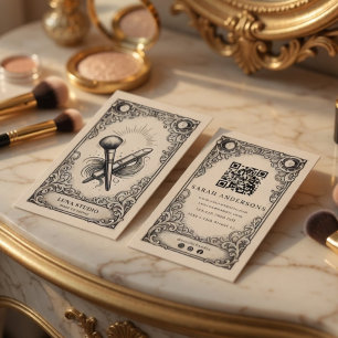 Vintage Mystische Visagistin Tarot-Stil Visitenkarte