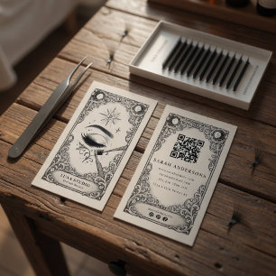 Vintage Mystische Wimpernkünstlerin Himmels-Wimper Visitenkarte