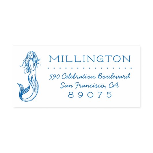 Vintage Mythische Meerjungfrau-Rücksendeadresse Permastempel (Design)