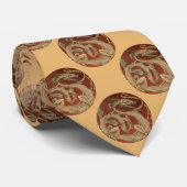 Vintage Mythologie, antiker Goldener Drache Krawatte (Gerollt)