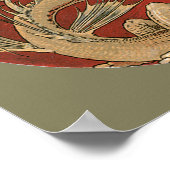 Vintage Mythologie, antiker Goldener Drache Poster (Ecke)