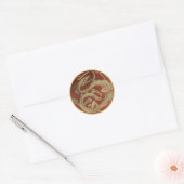 Vintage Mythologie, antiker Goldener Drache Runder Aufkleber (Umschlag)