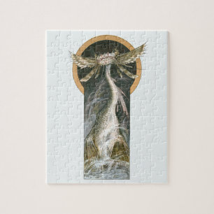 Vintage Mythologie, ein geflügelter Drache im Ozea Puzzle