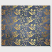 Vintage Mythologie-Fantasie-Drache-Tapete Geschenkpapier (Flach)