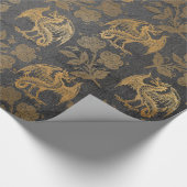 Vintage Mythologie-Fantasie-Drache-Tapete Geschenkpapier (Ecke)