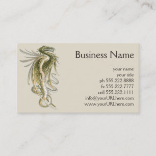 Vintage Mythologie, Flügeldrache mit Schlange-Schw Visitenkarte
