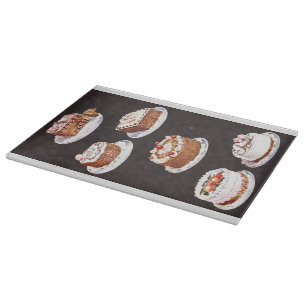Vintage-Nachdessert-Torte-Frosting-Dekorieren rot Schneidebrett