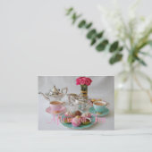 Vintage Nachmittags-Tee-kundengerechte Visitenkarte (Stehend Vorderseite)