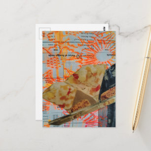 Vintage-Nachspeise Mixed Media Collage Postkarte