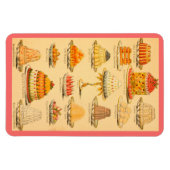 Vintage Nachspeisen Kuchen Retro-Essen Magnet (Horizontal)