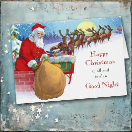 Vintage Nacht vor Weihnachten Weihnachtskarte