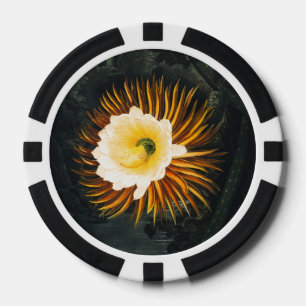 Vintage Nachtblühender Cereus Gothic Art Pokerchips