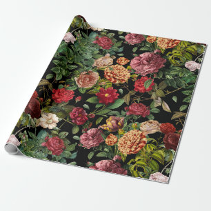 Vintage Nachtblumen-Gartenmuster Geschenkpapier