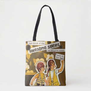 "Vintage nähende Muster-Kunst" Selfie Tasche