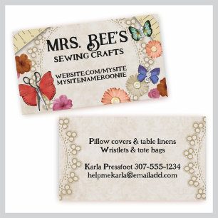 Vintage nähende visitenkarte