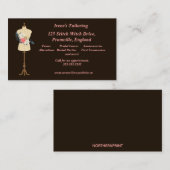 Vintage Nähform mit Blume und Ständer Visitenkarte (Vorne/Hinten)