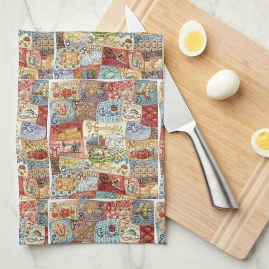 Vintage Nähküche Handtuch (Viertel Falte)