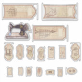 Vintage Nähmarken für Vinyl-Aufkleber nach Maß ges Aufkleber (Vorderseite)