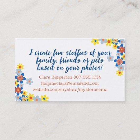 Vintage Nähmaschine Blondine Visitenkarte (Rückseite)