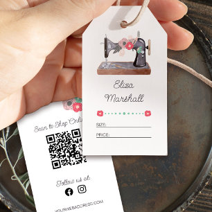 Vintage Nähmaschine Blumengröße Preis Hängelchen Geschenkanhänger