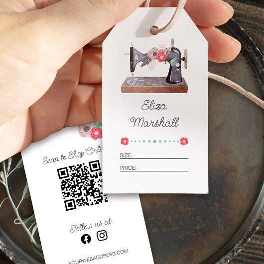 Vintage Nähmaschine Blumengröße Preis Hängelchen Geschenkanhänger