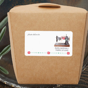 Vintage Nähmaschine Boho Floral Bouquet Mailing Adressaufkleber