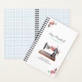 Vintage Nähmaschine Boho Floral Bouquet Notizblock (Innen)