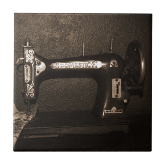 Vintage Nähmaschine Fliese (Vorderseite)