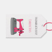 Vintage Nähmaschine, handgefertigt, personalisiert Geschenkanhänger (Vorderseite (Horizontal))