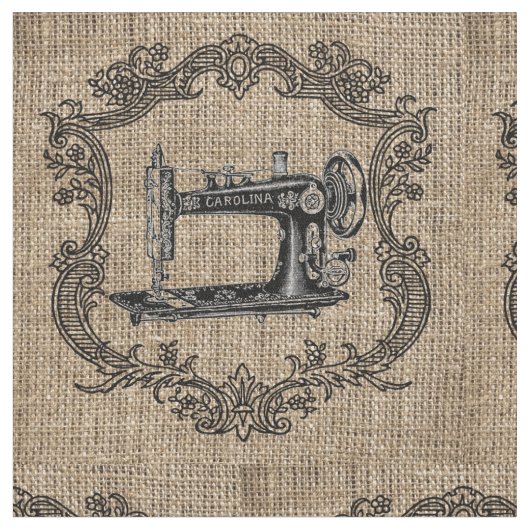Vintage Nähmaschine-Leinwand Stoff (Nahaufnahme)
