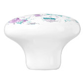 Vintage Nähmaschine Mannequin Blau Lila Keramikknauf (Seitenansicht)