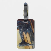 Vintage Nähmaschine mit Blumenmotiv Gepäckanhänger (Rückseite vertikal)