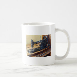 Vintage Nähmaschine mit Blumenmotiv Kaffeetasse