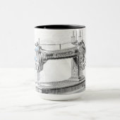Vintage Nähmaschine nähen Nadel Latte Tasse (Zentrum)