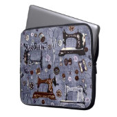 Vintage Nähmaschine-Näherin-Laptop-Hülse Laptopschutzhülle (Vorderseite Links)