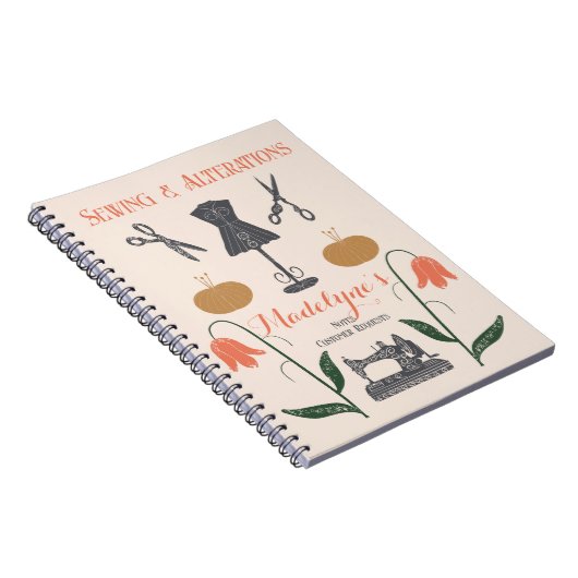 Vintage Nähmaschine Nähmaschine Schneider Notizblock (Rechte Seite)