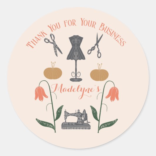 Vintage Nähmaschine Nähmaschine Schneider Runder Aufkleber (Vorderseite)