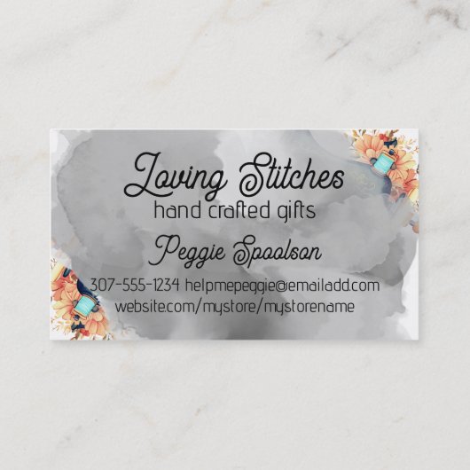 Vintage Nähmaschine Nahtspannquilterkarte Visitenkarte (Rückseite)