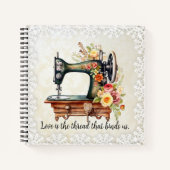 Vintage Nähmaschine Notizblock (Vorderseite)