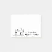 Vintage Nähmaschine Personalisiert Post-it Klebezettel (Vorderseite)