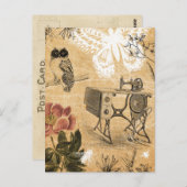 Vintage Nähmaschine Postkarte (Vorne/Hinten)