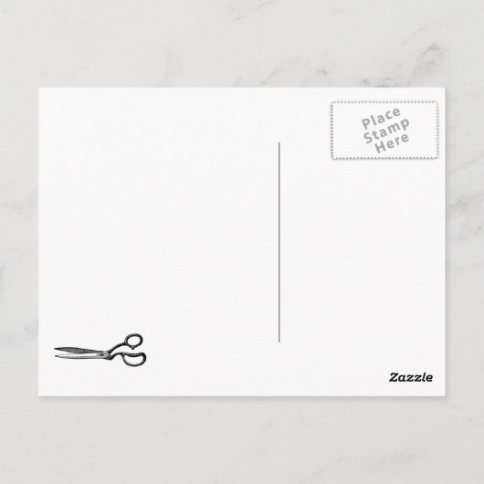 Vintage Nähmaschine Postkarte (Rückseite)