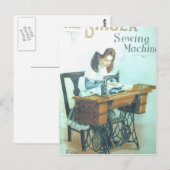 Vintage Nähmaschine Postkarte (Vorne/Hinten)