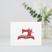 Vintage Nähmaschine Postkarte (Stehend Vorderseite)