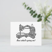 Vintage Nähmaschine Postkarte (Stehend Vorderseite)