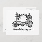 Vintage Nähmaschine Postkarte (Vorne/Hinten)