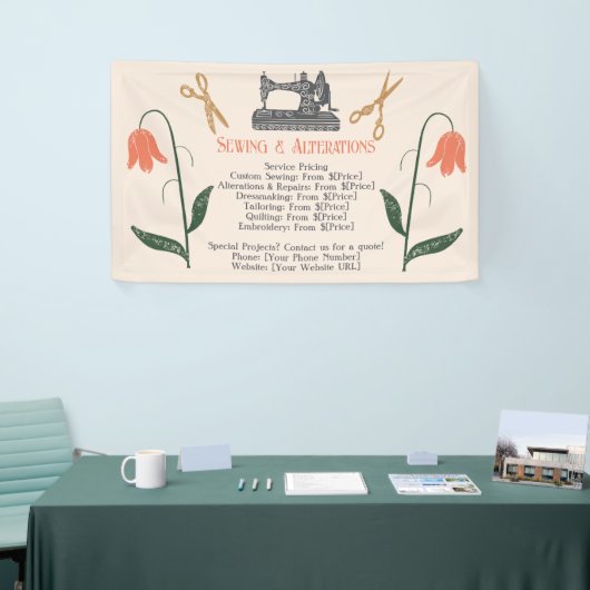 Vintage Nähmaschine Seamstress Banner (Messeveranstaltung)