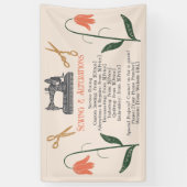Vintage Nähmaschine Seamstress Banner (Vertikal)